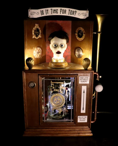 Florence the automaton waiting to tell you if it is time for tea