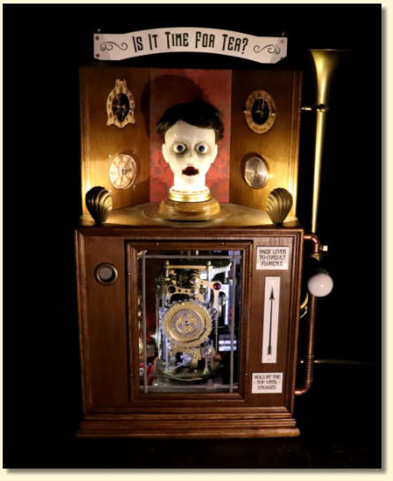 Florence the automaton waiting to tell you if it is time for tea