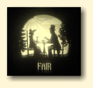Fair weather scene showing victorian couple in park