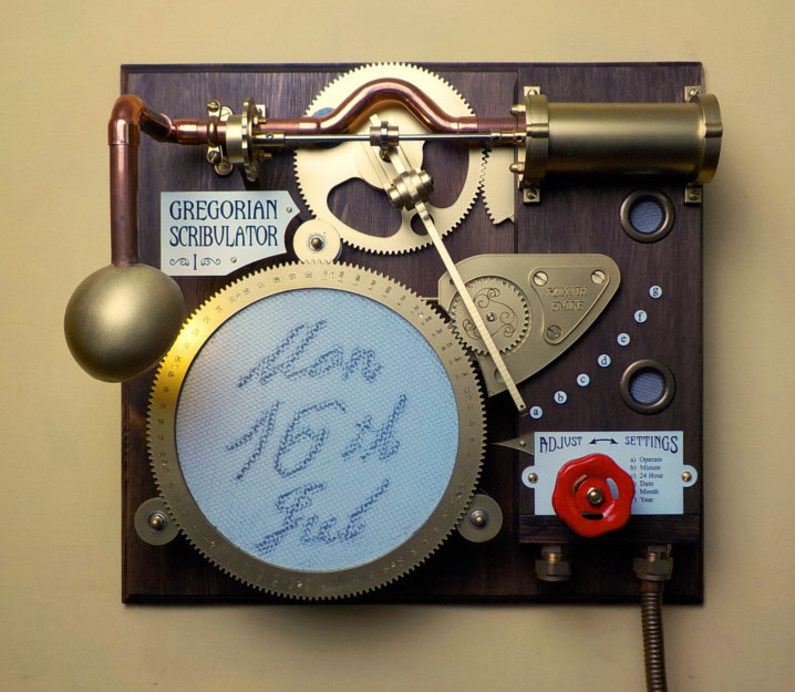 Gregorian Scribulator steampunk date writing machine