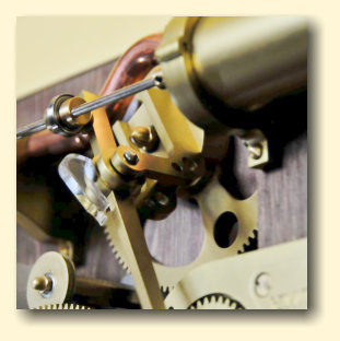 Gears and stylus moving mechanisms from steampunk writing machine