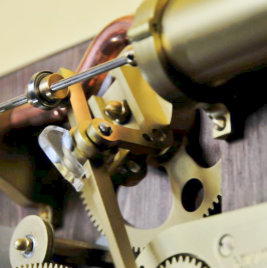 Gears and stylus moving mechanisms from steampunk writing machine
