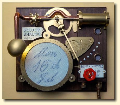 Gregorian Scribulator steampunk date writing machine