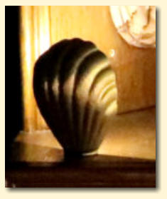 Closeup of a miniature Victorian footlight with LED illumination