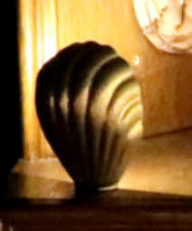 Closeup of a miniature Victorian footlight with LED illumination