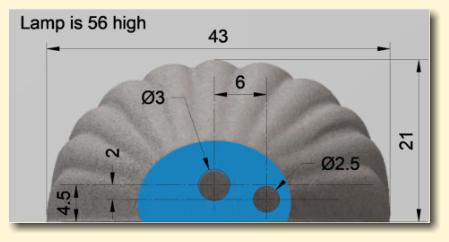 Dimensions of the LED shell lamp