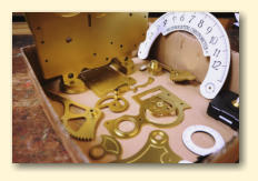 The assembled and painted parts of the Reciprocating Chronometer