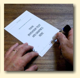 Apply stick glue or double sided tape at the bottom where indicated