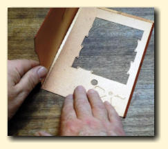 Get ready to fold the pocket cutout in half