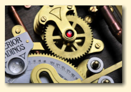 Steampunk mechanical readings disc and scotch yoke