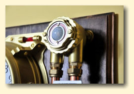 The steampunk clock brass movement sensor housing