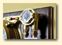 The steampunk clock brass movement sensor housing