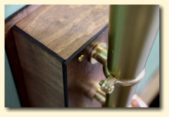 The Heraldic Clarion wooden enclosure and horn support