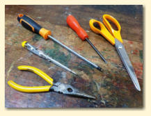 you�ll require: a pair of long nosed pliers, small and medium flat bladed screwdrivers, a small pozidrive screwdriver and a pair of scissors