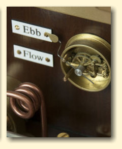 Tidal ebb or flow indicator from steampunk barometer