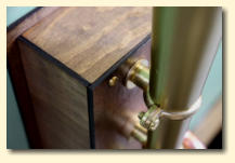 The Heraldic Clarion wooden enclosure and horn support